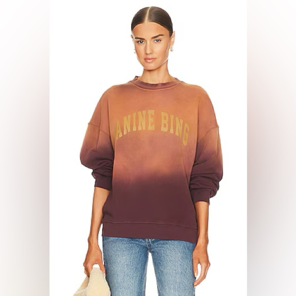 Anine Bing Harvey Sweatshirt Washed Faded Burgundy